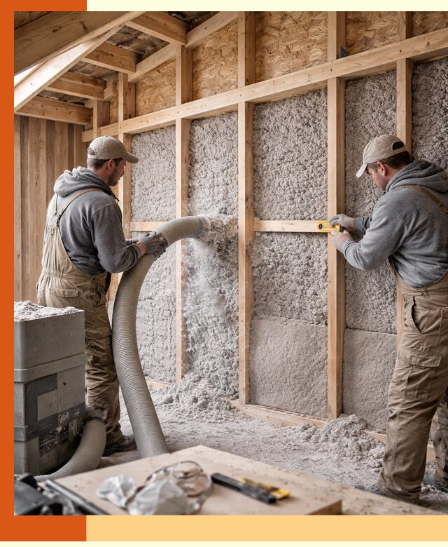 Утепление эковатой стен, потолков и перекрытий в Троицке